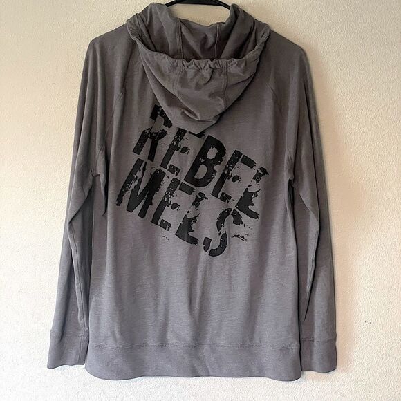 New Era Gray Hooded Zip Up. Size Large. - Picture 2 of 3